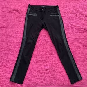 PAIGE Black Pants with Leather Details, size 28